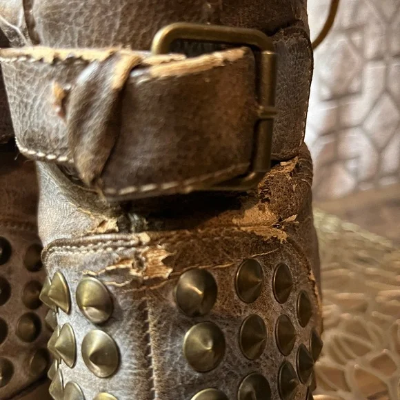 Brown Lace-Up Combat Boots - Picture 6 of 10